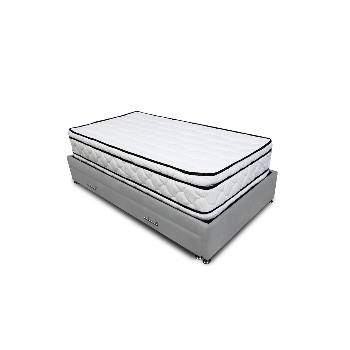 Combo Cama Tarima y Colchón Nube Gris Claro 120x35cm para Colchón Semidoble 120 X 190 Cm sin Cabecero