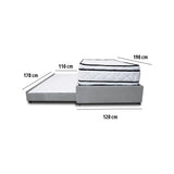 Combo Cama Tarima y Colchón Nube Gris Claro 120x35cm para Colchón Semidoble 120 X 190 Cm sin Cabecero