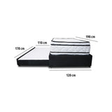 Combo Cama Tarima y Colchón Nube Negro 120x35cm para Colchón Semidoble 120 X 190 Cm sin Cabecero