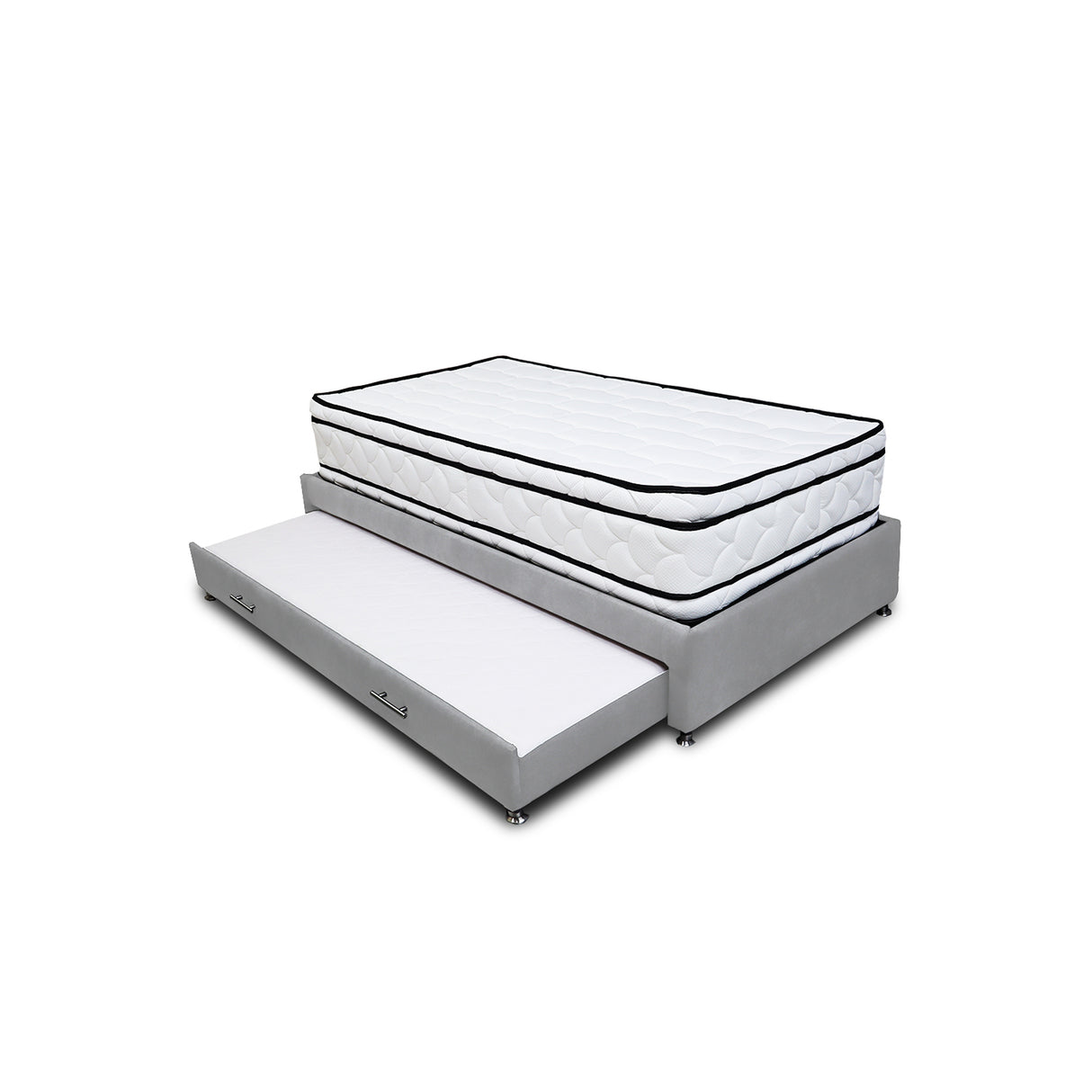 Combo Cama Tarima y Colchón Nube Gris Claro 140x35cm para Colchón Doble 140 X 190 Cm sin Cabecero