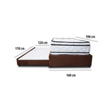 Combo Cama Tarima y Colchón Nube Marron 140x35cm para Colchón Doble 140 X 190 Cm sin Cabecero