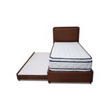 Combo Cama Tarima Nido y Cabecero Nube Marron 100x35cm para Colchón Sencillo 100 X 190 Cm con Colchón