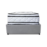 Combo Cama Tarima Nido y Cabecero Nube Gris Claro 120x35cm para Colchón Semidoble 120 X 190 Cm con Colchón
