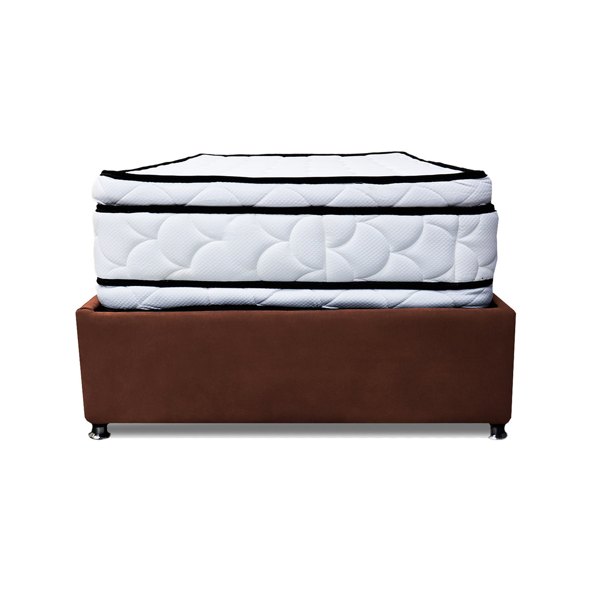Combo Cama Tarima Nido y Cabecero Nube Marron 120x35cm para Colchón Semidoble 120 X 190 Cm con Colchón