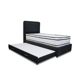 Combo Cama Tarima Nido y Cabecero Nube Negro 120x35cm para Colchón Semidoble 120 X 190 Cm con Colchón
