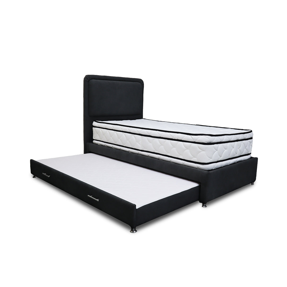 Combo Cama Tarima Nido y Cabecero Nube Negro 140x35cm para Colchón Doble 140 X 190 Cm con Colchón