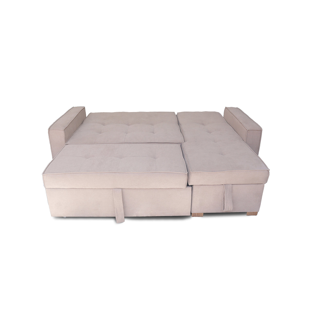 Sofá Cama Esquinero Marsella Beige 210x95cm de Cinco Puestos Reclinable con Apoya Brazos