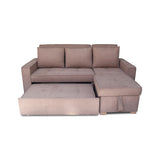 Sofá Cama Esquinero Marsella Camel 210x95cm de Cinco Puestos Reclinable con Apoya Brazos