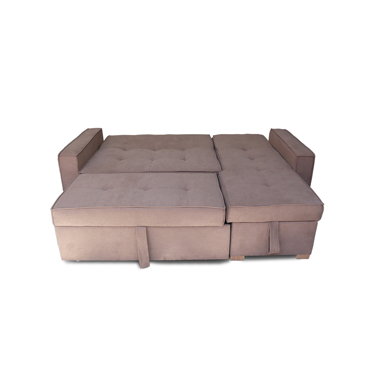 Sofá Cama Esquinero Marsella Camel 210x95cm de Cinco Puestos Reclinable con Apoya Brazos