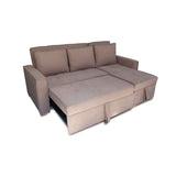 Sofá Cama Esquinero Marsella Camel 210x95cm de Cinco Puestos Reclinable con Apoya Brazos
