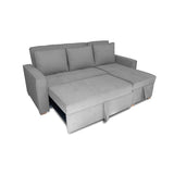 Sofá Cama Esquinero Marsella Gris 210x95cm de Cinco Puestos Reclinable con Apoya Brazos