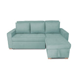 Sofá Cama Esquinero Marsella Menta 210x95cm de Cinco Puestos Reclinable con Apoya Brazos