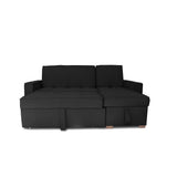 Sofá Cama Esquinero Marsella Negro 210x95cm de Cinco Puestos Reclinable con Apoya Brazos