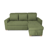 Sofá Cama Esquinero Marsella Verde 210x95cm de Cinco Puestos Reclinable con Apoya Brazos