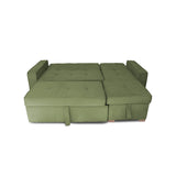 Sofá Cama Esquinero Marsella Verde 210x95cm de Cinco Puestos Reclinable con Apoya Brazos