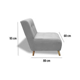 Poltrona Milan Plata 60x95cm de Un Puesto sin Apoya Brazos