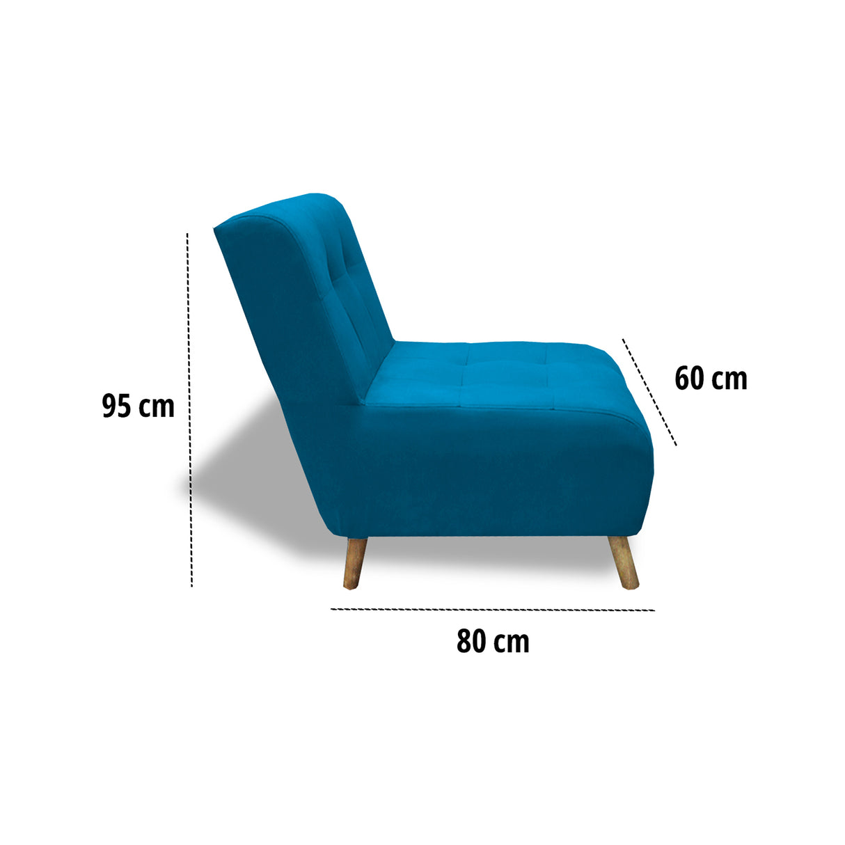 Poltrona Milan Turquesa 60x95cm de Un Puesto sin Apoya Brazos