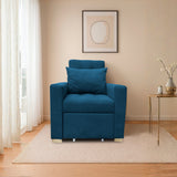 Poltrona Mood Azul Petróleo 80x95cm de Un Puesto Reclinable sin Apoya Brazos