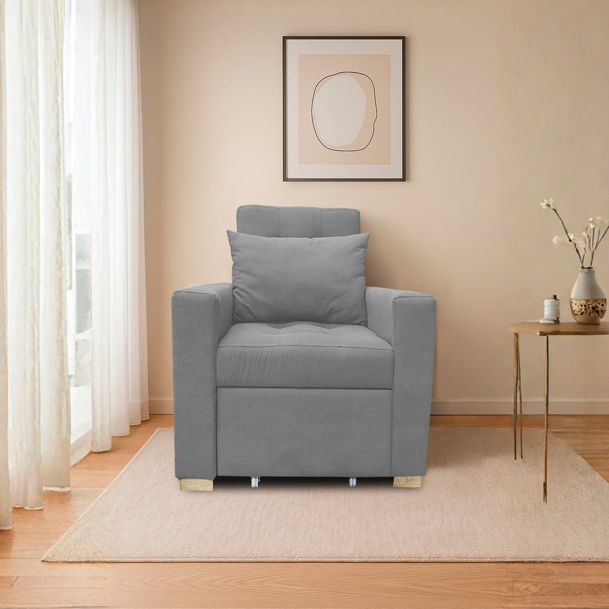 Poltrona Mood Gris 80x95cm de Un Puesto Reclinable sin Apoya Brazos