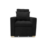 Poltrona Mood Negro 80x95cm de Un Puesto Reclinable sin Apoya Brazos