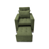 Poltrona Mood Verde 80x95cm de Un Puesto Reclinable sin Apoya Brazos