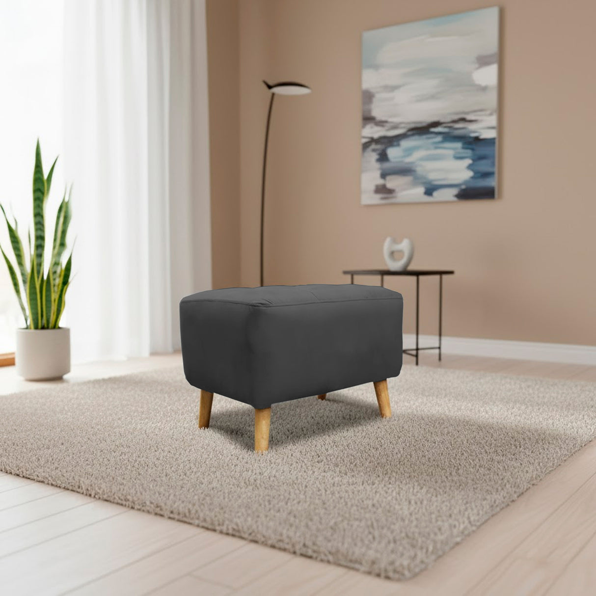 Puff Milan Gris Oscuro 60x42cm de Un Puesto sin Apoya Brazos