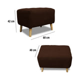 Puff Milan Marron 60x42cm de Un Puesto sin Apoya Brazos
