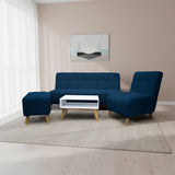 Sala Milan Azul 160x95cm de Cinco Puestos sin Apoya Brazos