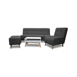 Sala Milan Gris Oscuro 160x95cm de Cinco Puestos sin Apoya Brazos