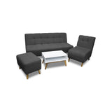 Sala Milan Gris Oscuro 160x95cm de Cinco Puestos sin Apoya Brazos