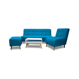 Sala Milan Turquesa 160x95cm de Cinco Puestos sin Apoya Brazos