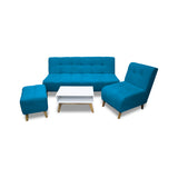 Sala Milan Turquesa 160x95cm de Cinco Puestos sin Apoya Brazos