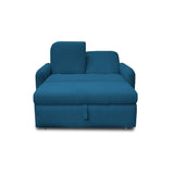 Sofacama Nube Azul Petróleo 120x95cm de Dos Puestos Reclinable con Apoya Brazos