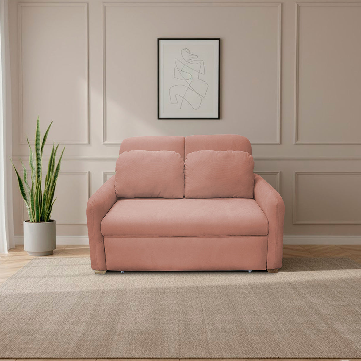 Sofacama Nube Camel 120x95cm de Dos Puestos Reclinable con Apoya Brazos