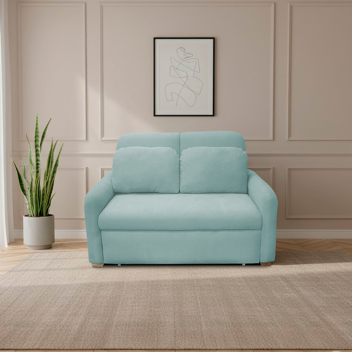 Sofacama Nube Menta 120x95cm de Dos Puestos Reclinable con Apoya Brazos