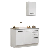 Mueble para Baño Agata Blanco 120x225cm Individual sin Lavamanos con Tres Cajones y Tres Puertas