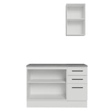 Mueble para Baño Agata Blanco 120x225cm Individual sin Lavamanos con Tres Cajones y Tres Puertas