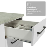 Mueble para Baño Agata Blanco 120x225cm Individual sin Lavamanos con Tres Cajones y Tres Puertas