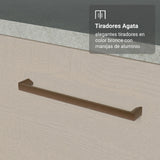 Mueble para Baño Agata Blanco y Crema 120x225cm Individual sin Lavamanos con Tres Cajones y Tres Puertas