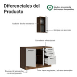 Mueble para Baño Agata Marrón y Blanco 120x225cm Individual sin Lavamanos con Tres Cajones y Tres Puertas