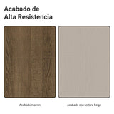 Mueble para Baño Agata Marrón y Crema 120x225cm Individual sin Lavamanos con Tres Cajones y Tres Puertas