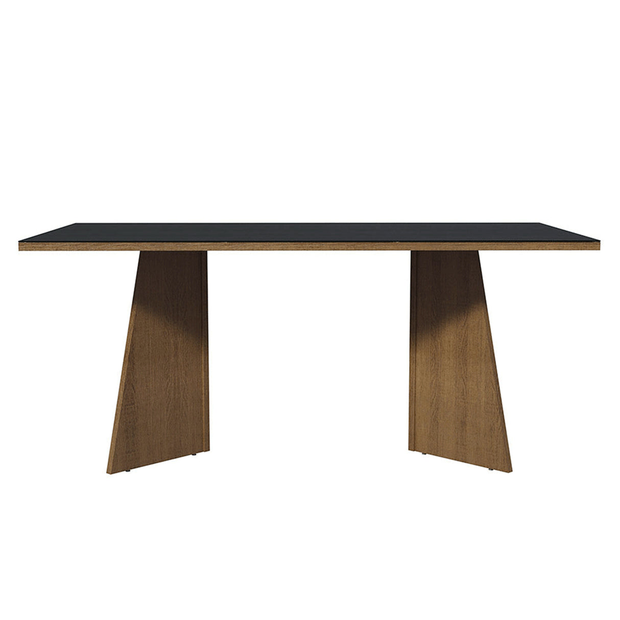 Escritorio Marrón y Negro 180x78cm con Mesón de Vidrio