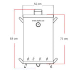Barril Asador Plateado 50x88cm de 50 Libras con Termómetro y Control de Ventilación