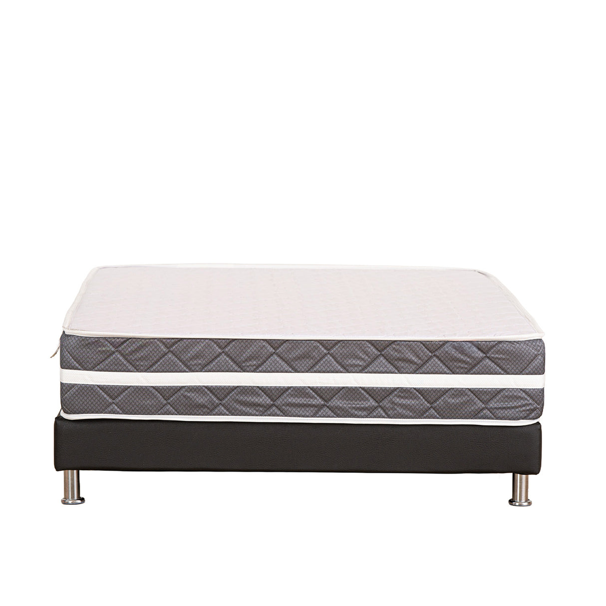 Colchón Juglar Gris y Blanco Sencillo 100 X 190 Cm Ortopedico Firmeza Firme Adaptable Doble Faz y Fuelle de 25cm