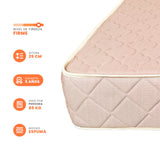 Colchón Candelaria Beige Neutral Doble 140 X 190 Cm Ortopedico Firmeza Firme Adaptable Doble Faz