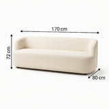 Sofá Boom Blanco 170x72cm de Tres Puestos sin Appoya Brazos