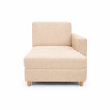 Sofá Cama Baúl Beige 143x45cm de Un Puesto Reclinable sin Appoya Brazos