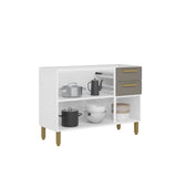 Mueble Inferior de Cocina Bella Cemento 120x86cm sin Mesón y sin Estufa