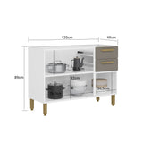 Mueble Inferior de Cocina Bella Cemento 120x86cm sin Mesón y sin Estufa