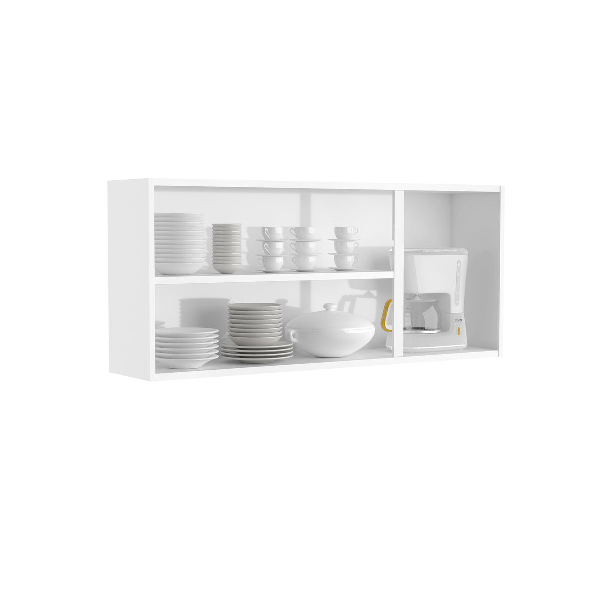 Mueble Superior de Cocina Essencia Cemento 120x52cm con Un Entrepaño y Tres Puertas de Rattan Claras
